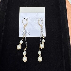 Nordstrom Gold Chain Drop Earrings with Pearls